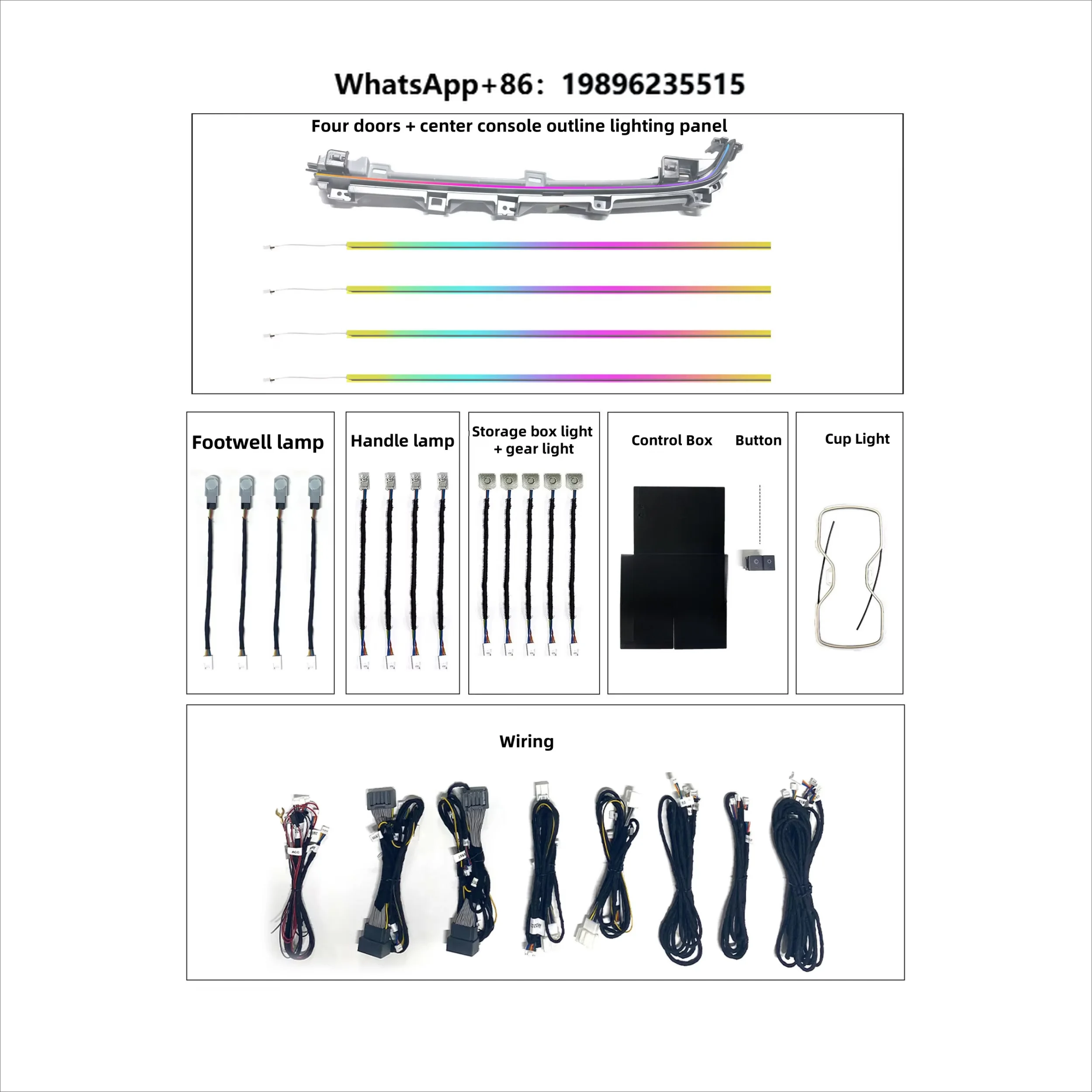 New High Quality Car Interior Decorative Lights Suitable for  18-22 10th Generation Car Ambient Light 19Lights