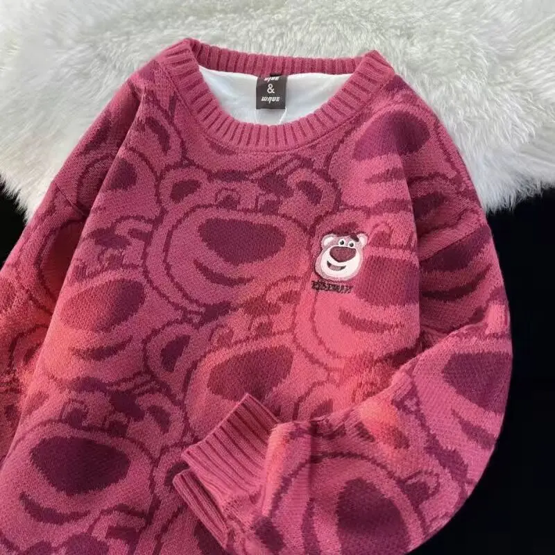 Disney-suéter rosa de dibujos animados Lotso para mujer, Jersey suelto de estilo perezoso, ropa Y2k, Top de manga larga gótica, nuevo, Otoño e