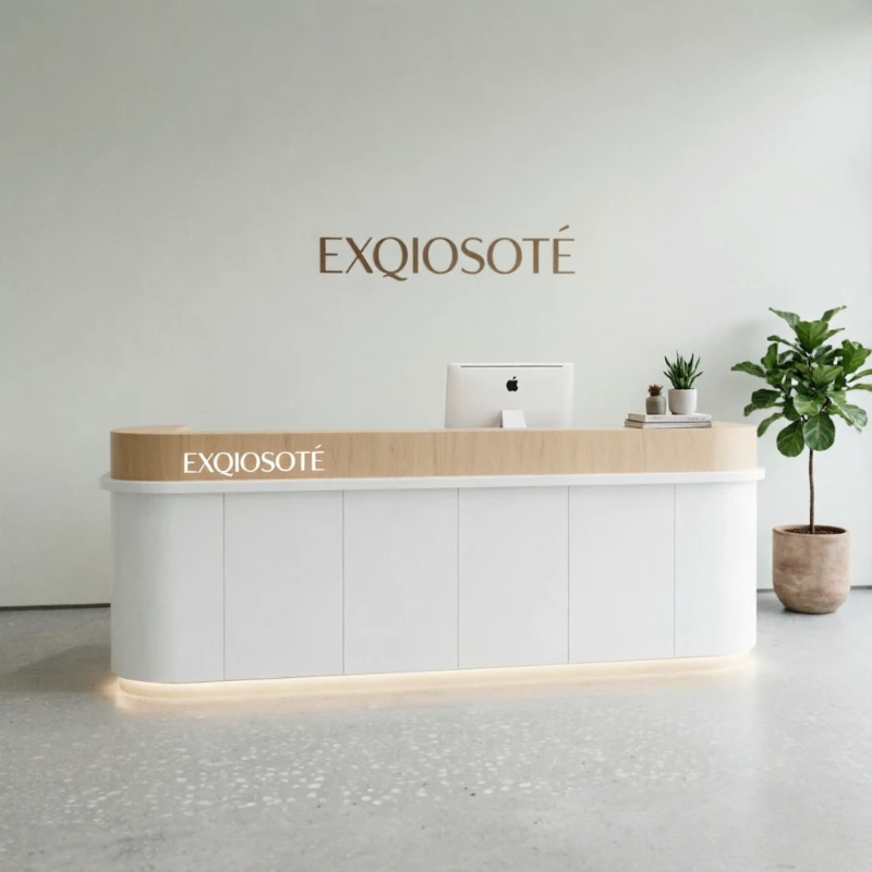 

Beauty Salon Reception Desks Boutique Display Italian Luxury Store Reception Desk Commercial Office Rezeption Theke Furniture