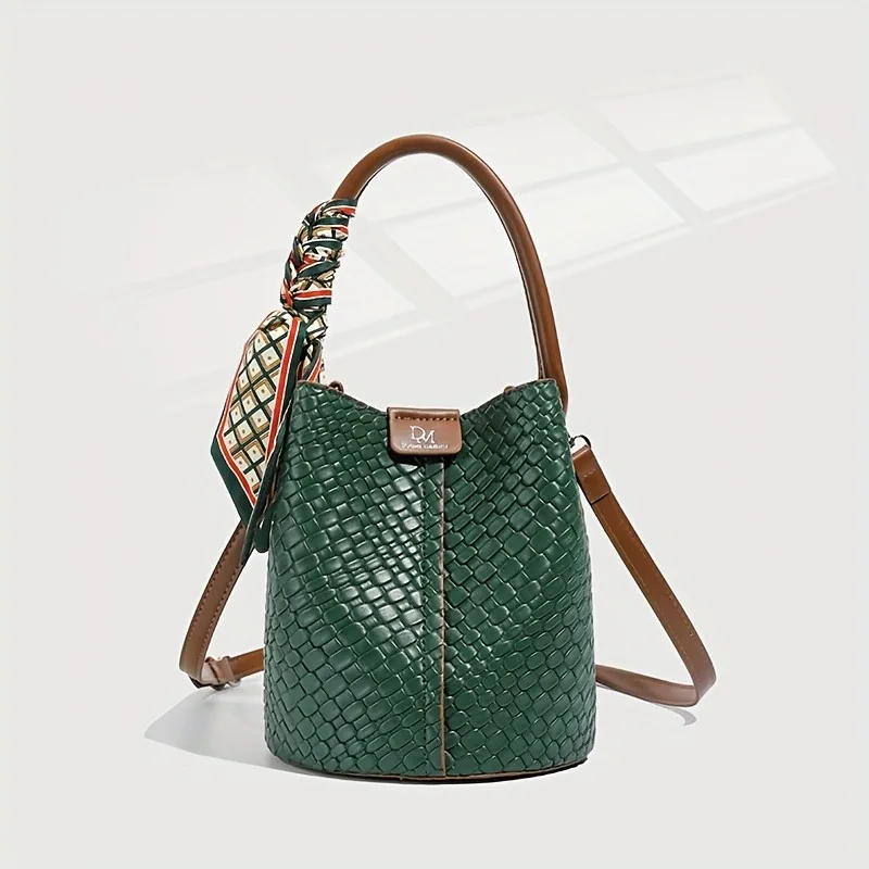 

Leather Retro Versatile Single Shoulder Bucket Bag, Fashionable Large Capacity Women's Crossbody Bags, Suitable for Commuting