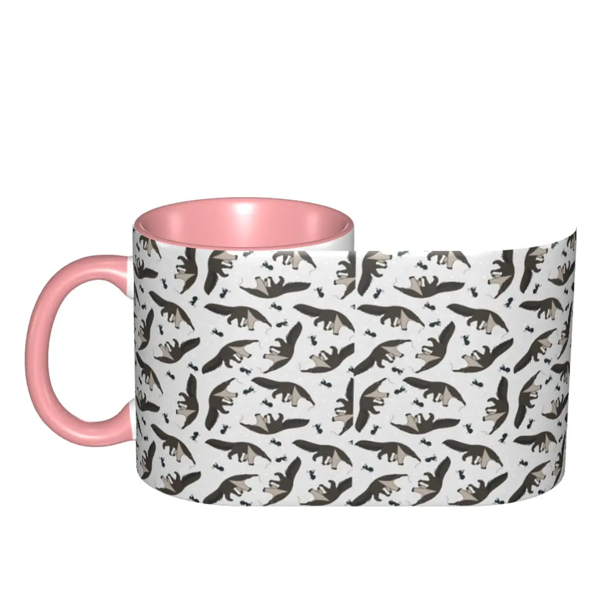 Giant Anteaters And Ants All Over Pattern Mug Funny Ceramic Coffee Cups Tea Mugs Milk Cup Drinkware Gift for Friends DIY Custom