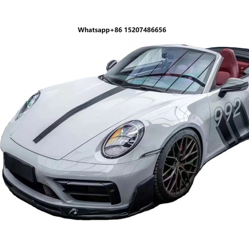 For 992s Carbon Fiber Body Kit 992s Style Dry Carbon Fiber Front Lip Diffuser Spoiler Side Skirt