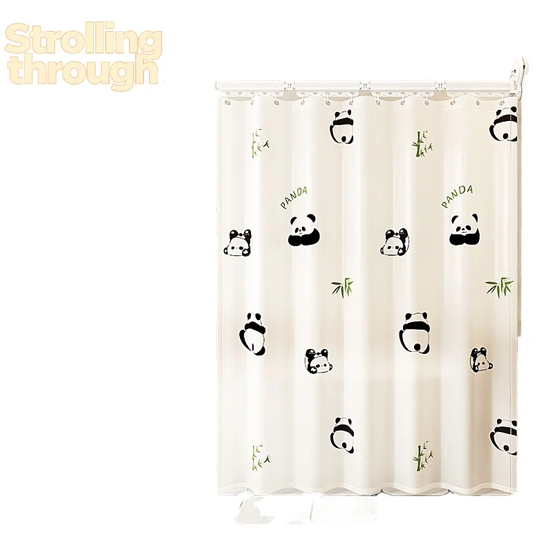 

‌ Многоразовая складная шторка для душа на присосках без сверления | Влагостойкий и водонепроницаемый, для ванной комнаты, с разделением на сухую и влажную зоны, быстрая установка