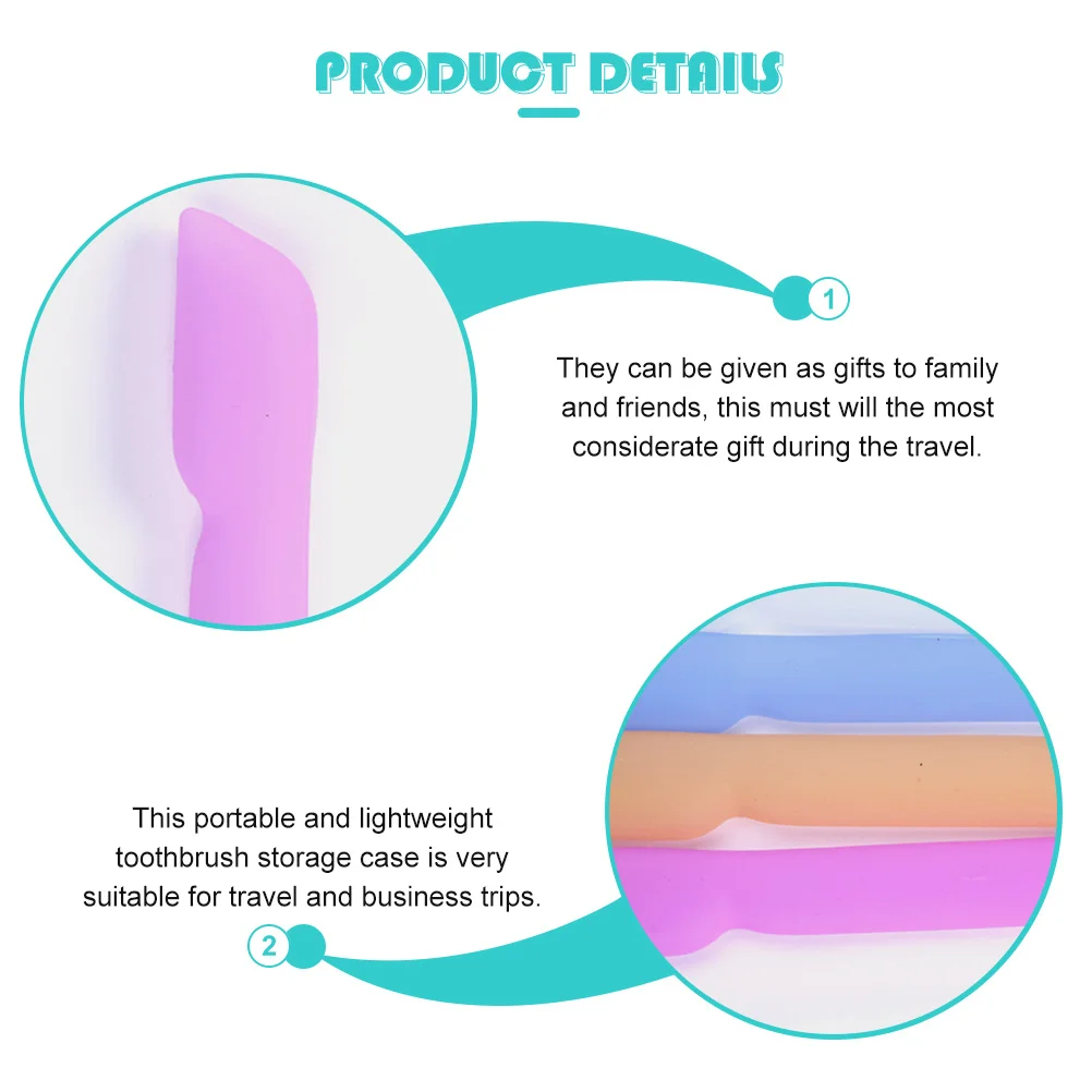 

4Pcs Toothbrush Protective Case Portable Travel Storage Container Flexible Design Lightweight Compact Holder for Toiletries