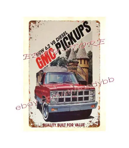 1982  Pickup Truck car auto Sierra metal tin sign inexpensive wall art-Aluminum