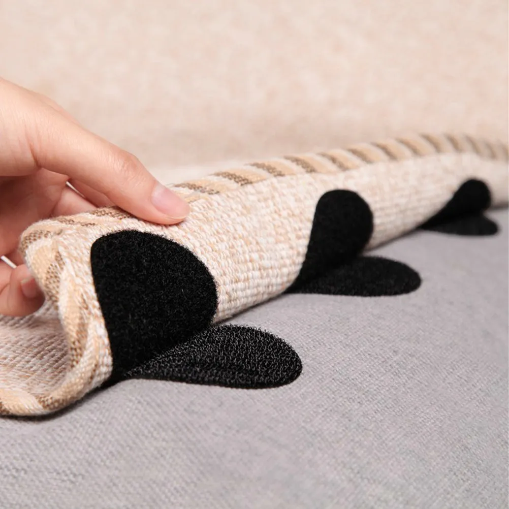 

12 шт. Нескользящая двусторонняя клейкая лента для ковров, съемная, для ковриков на ковровой основе, для кухни и ванной комнаты, самоклеящаяся подложка для ковриков