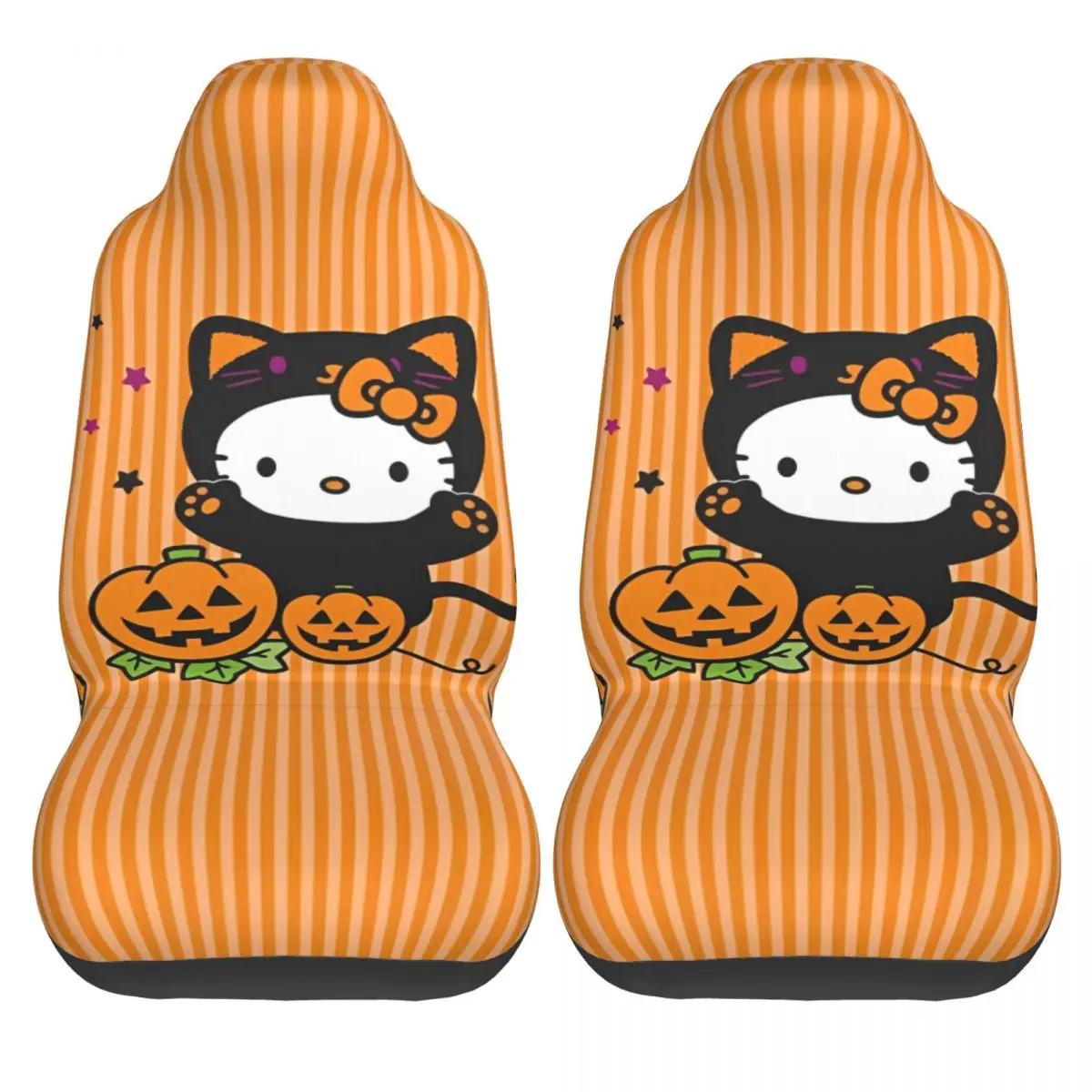 Hello Kitty Halloween Car Seat Cover Protector Interior Accessories Travel Front Rear Flocking Cloth Cushion Polyester Fishing