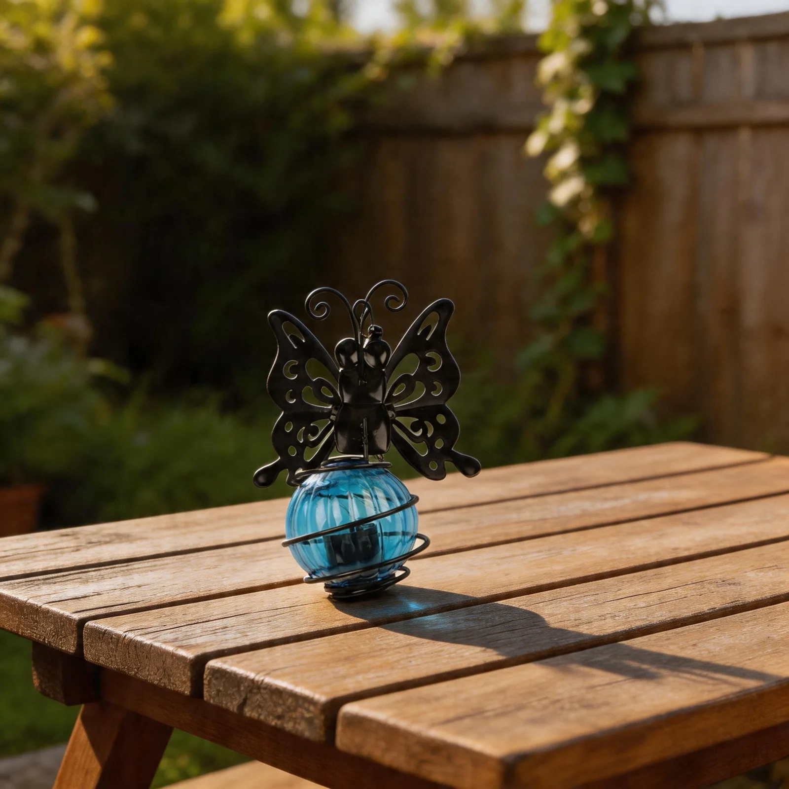 Waterproof Butterfly Solar Lanterns for Outdoor Use 13.5cm Iron Hanging Light with Fluttering Spring Motion Effect