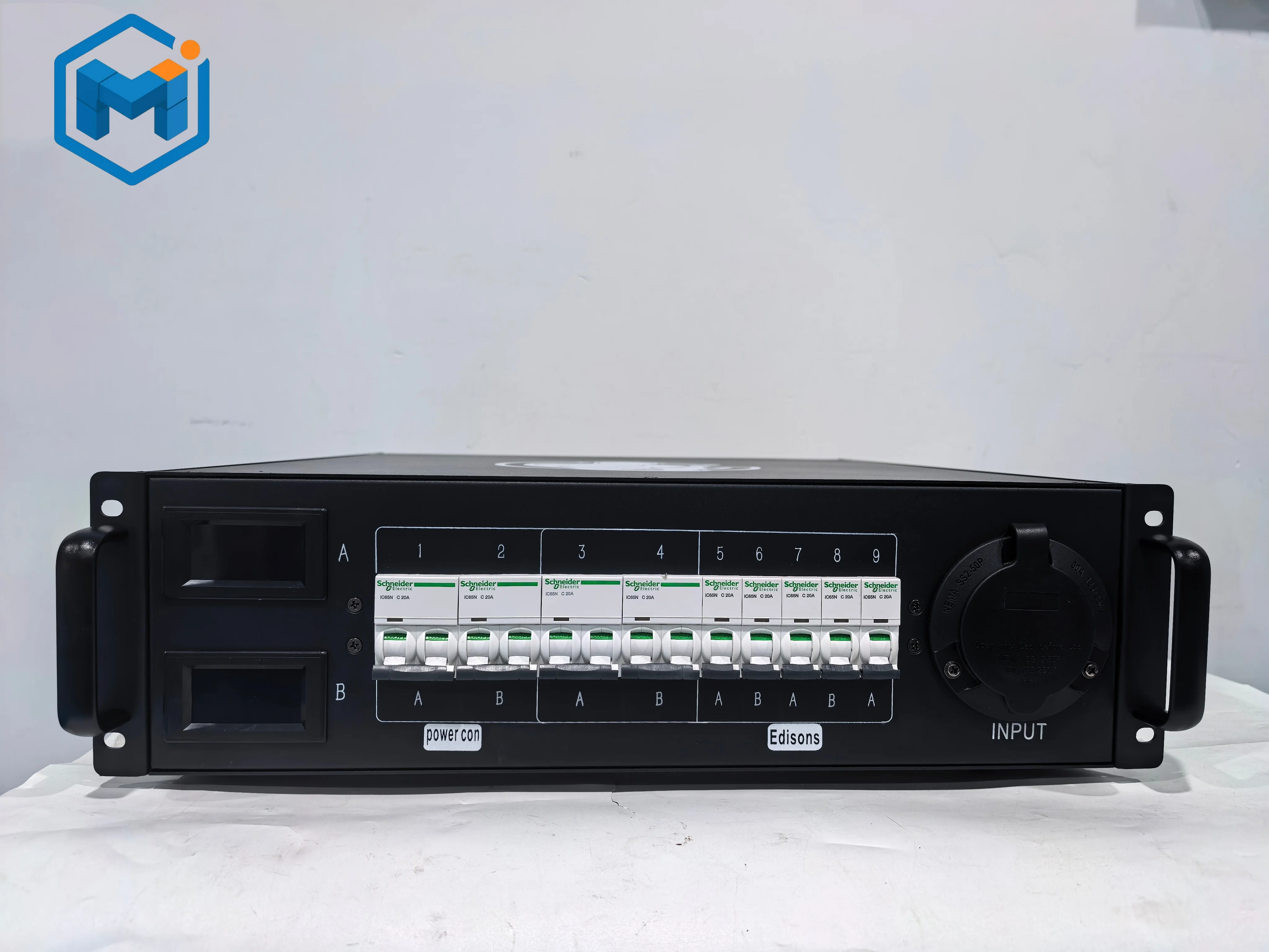 50amp Twist Lock Inlet 220v 240v Distribution Rack Distro Panel Box