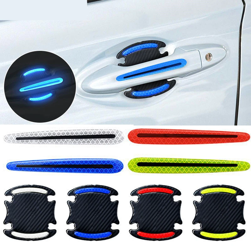 

Car Door Bowl Handle reflector Sticker anti Scratch Protective stickers Universal Carbon Fiber Automobiles Door Handle Protector