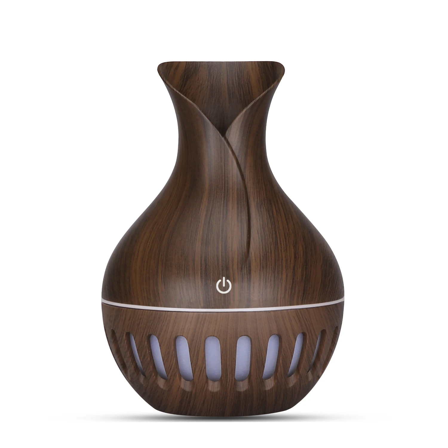 Umidificatore d'aria Aroma essenziale diffusore di olio ultrasuoni grano di legno umidificatore USB Mini nebulizzatore luce a LED