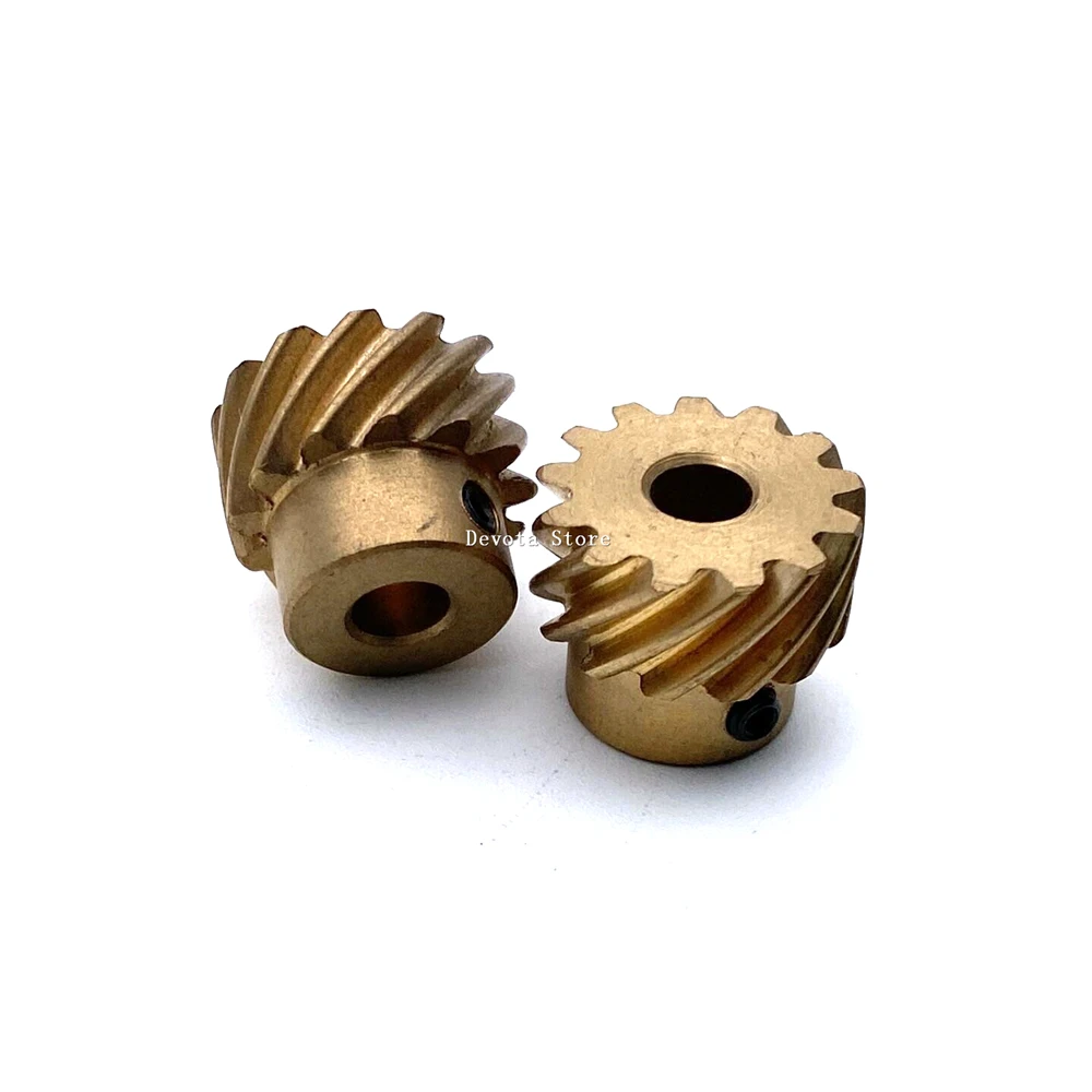 0.8M 13/15T Helical Gear 5/6/8MM 90 Degrees Copper Staggered Parallel Shaft Parts