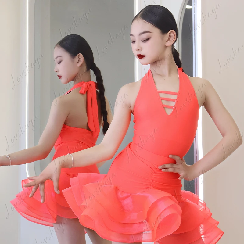 Lateinische Tanzkostüme für Mädchen, Performance-Kostüme für Kinder, neue Stile für Herbst und Winter, Trainings-Outfits für Mädchen