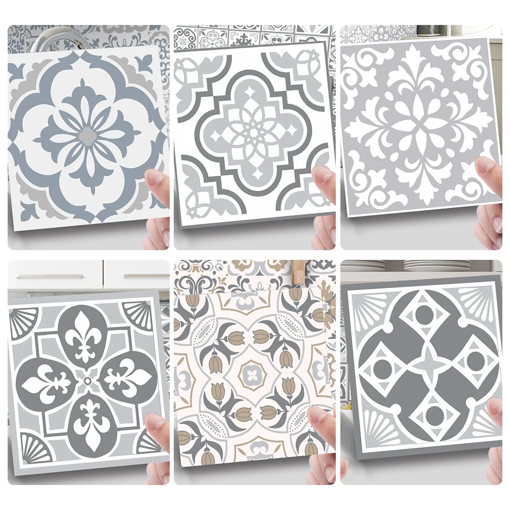 

24pcs Wall Stickers Vintage Waterproof Self-adhesive Vinyl Tile Stickers Home Kitchen Bathroom Wall Decals