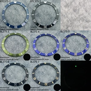 37.5mm*30.5mm Watch sloped Bezel Insert Substitute Watch Insert Ring Luminous Watch Accessories Bezel Replacement Part