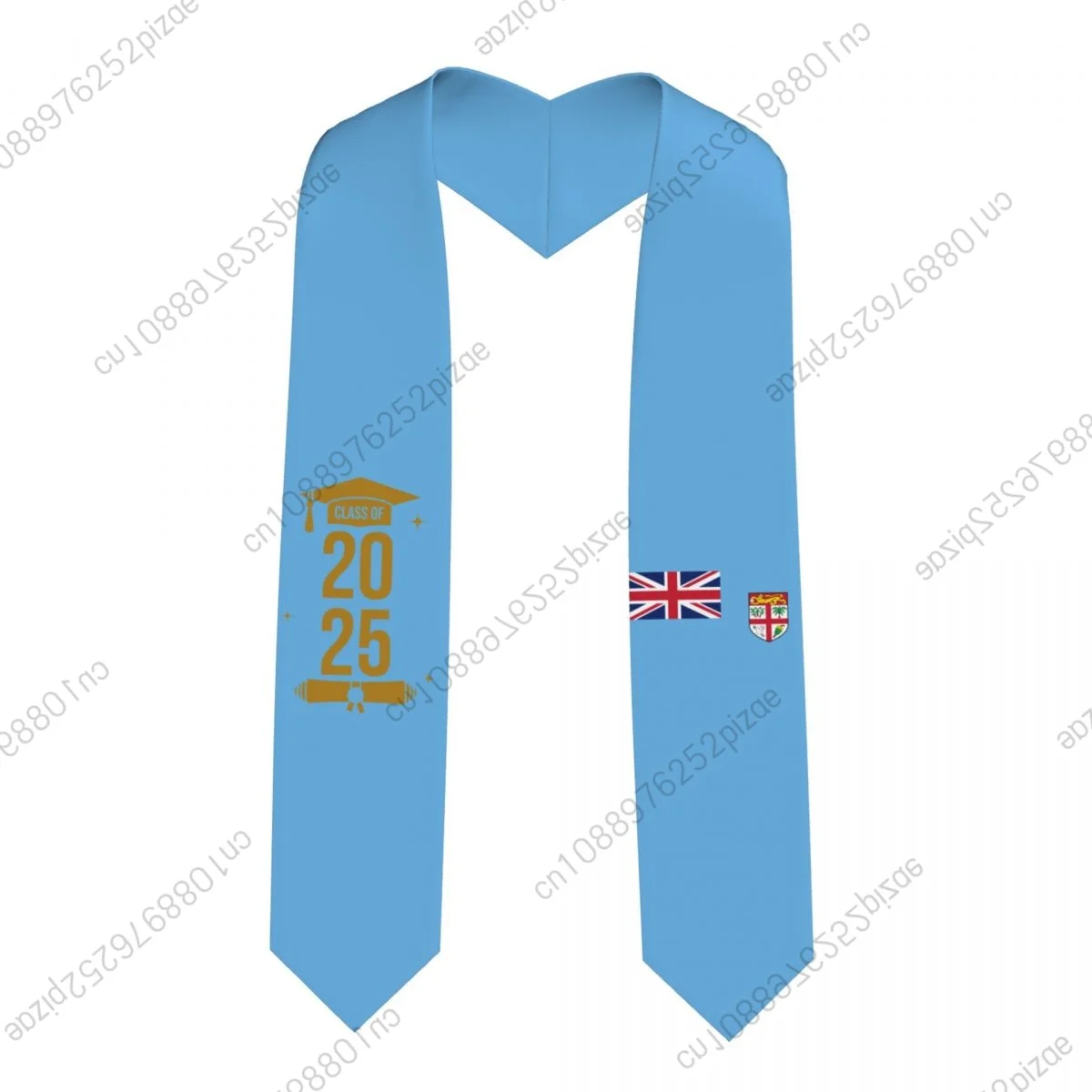 

New Fiji Flag Class Of 2025 183*13CM Graduation Stole Sash Scarf For International Students Proud