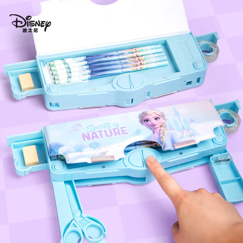 Nowy piórnik Cartoon Stitch Disney Frozen Elsa Piórniki Cartoon Wielofunkcyjne pudełko na artykuły papiernicze Przybory szkolne