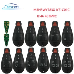 BEST KEY Car Remote Control Key For Jeep Dodge Chrysler Town Country  ID46 433MhzM3N5WY783X IYZ-C01C Replacement Smart Card