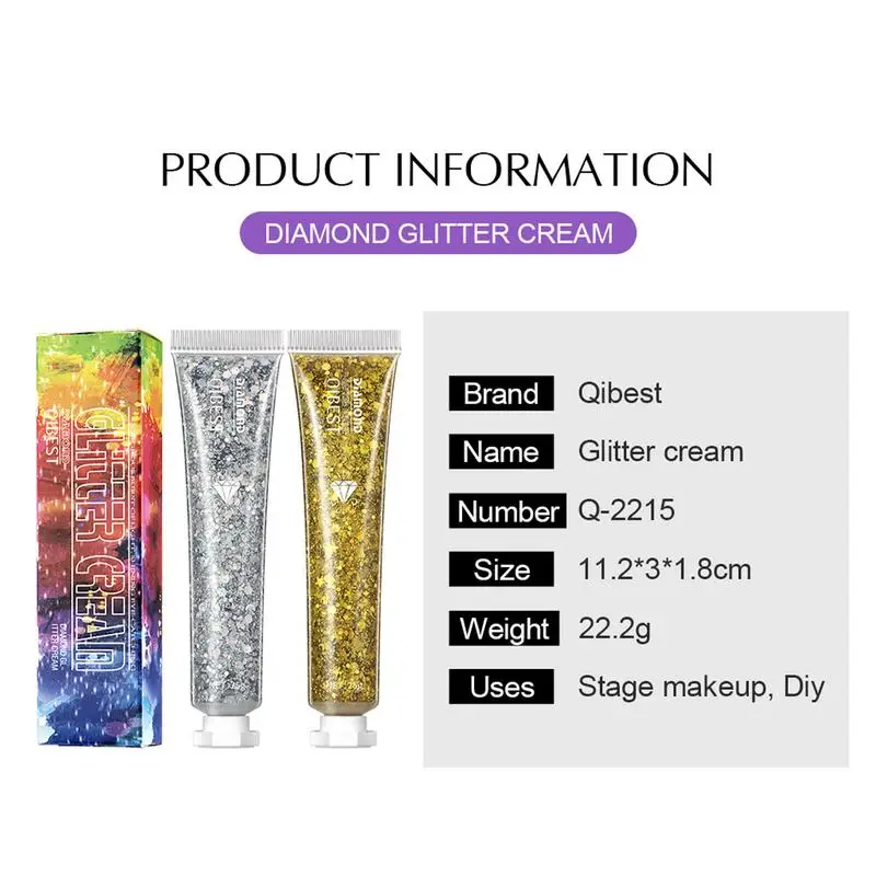 6 Color Glitter Gel For Women Festival Glitter Cosmetic Face Body Sequins Gel Set Glitter Cosmetic Hair Nails DIY Makeup Set