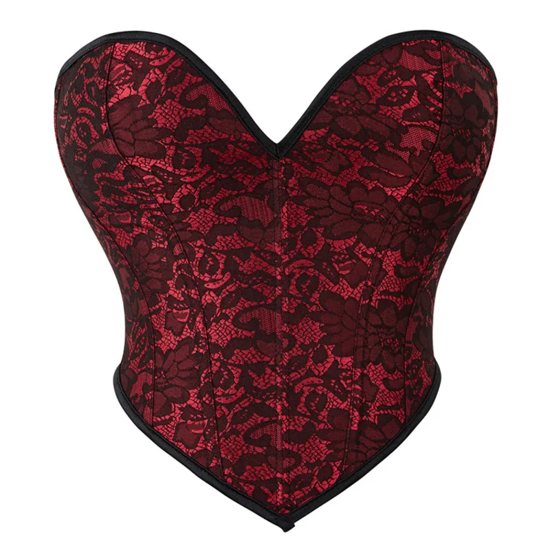 

Floral Print Lingerie Bustier Strapless Corset Tie Back Shapewear Wome’s Jacquard Tummy Control Lace Up Body Shaper Women