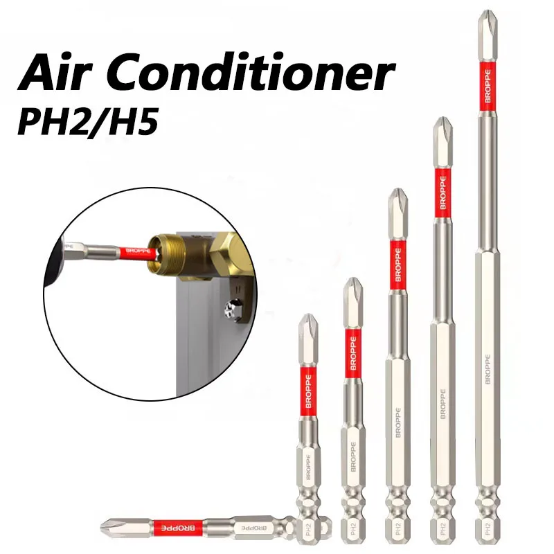 

Electric Impact Screwdriver Bits Set for Angle Valve Fluorine Air Conditioner Repair Tool Magnetic Phillips Inner Hex Batch Head