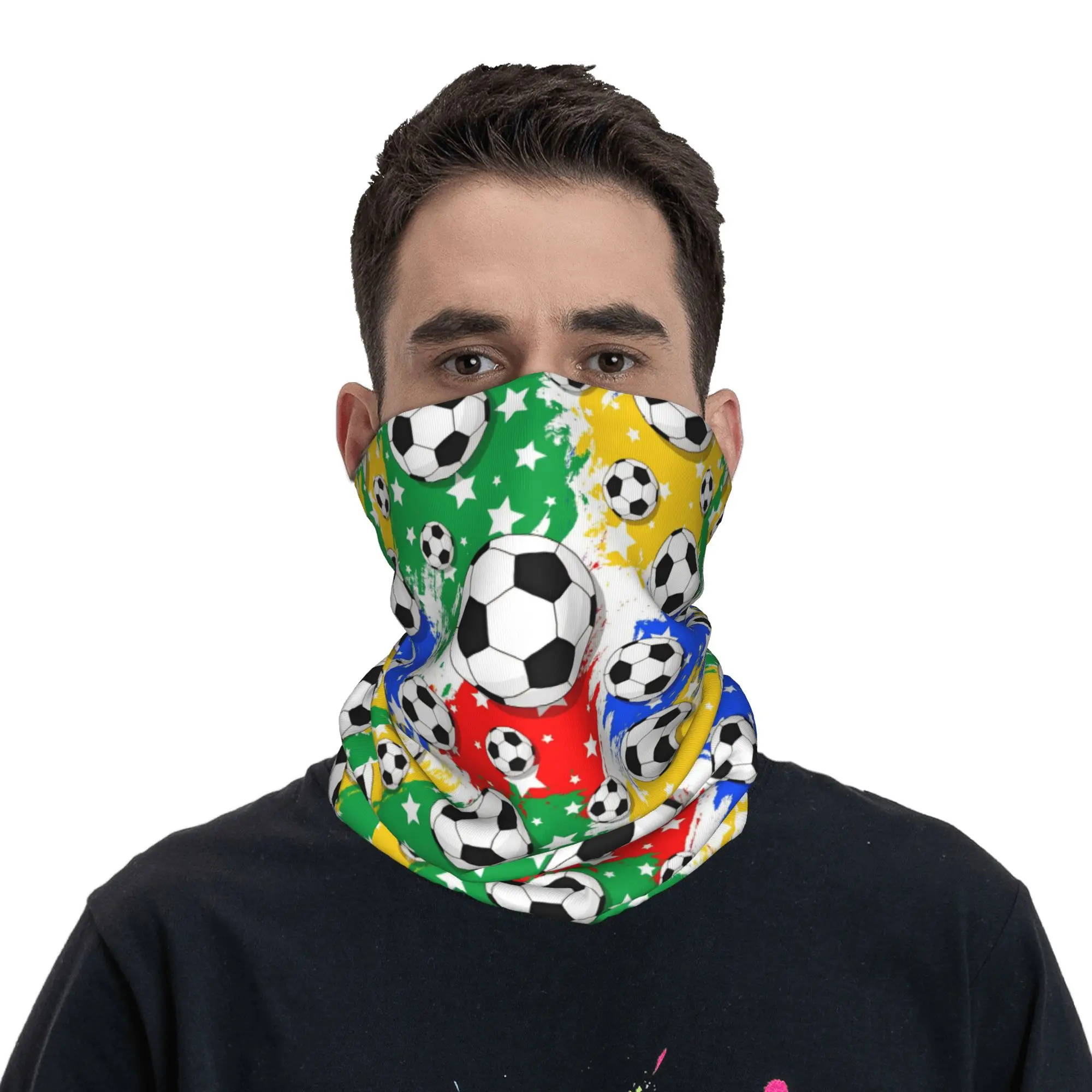 Football Soccer Patten Bandana Neck Gaiter Printed  Magic Scarf Multi-use Headwear Running for Men Women Adult Breathable