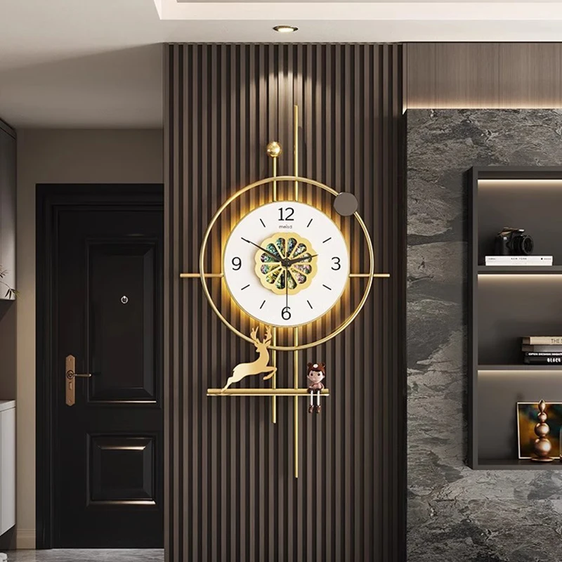 

Living Room Wall Clocks Art Mural Luxury Restaurant Nordic Silent Wall Watch Modern Creative Reloj De Pared Home Decoration