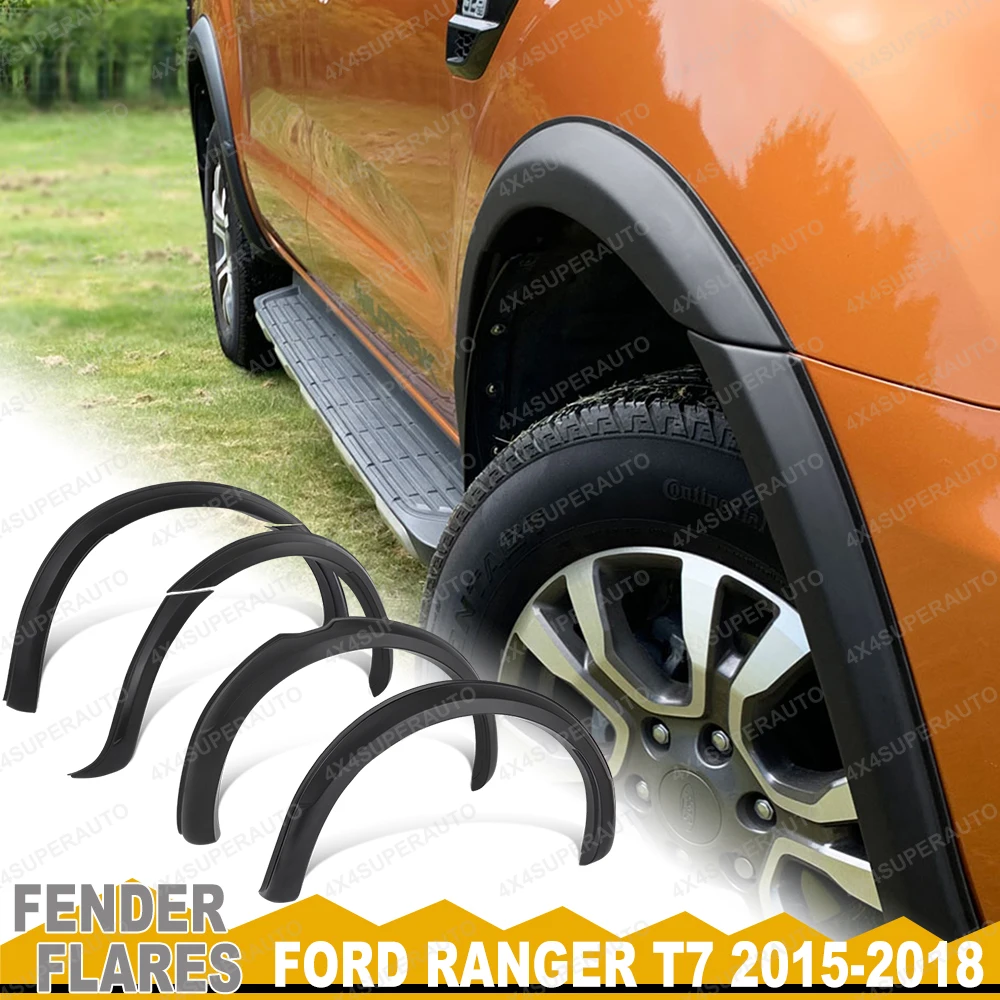 

4'' Matte Black Fender Flares Wheel Arch For Ford Ranger Wildtrak 2015-2022 T7 T8 MK2 MK3 Double Cab Auto Part Car Accessories