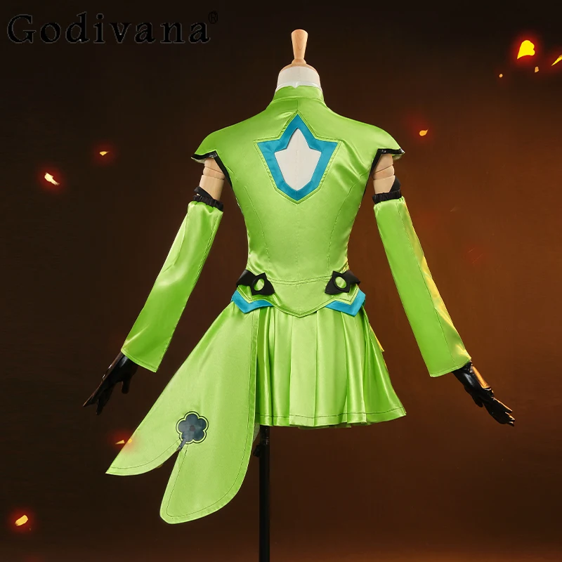 Women Solid Shirt and Skirt Cos Suit Leather Two Dimensional Game Cosplay Set Female Animation Costume Skirt Outfits