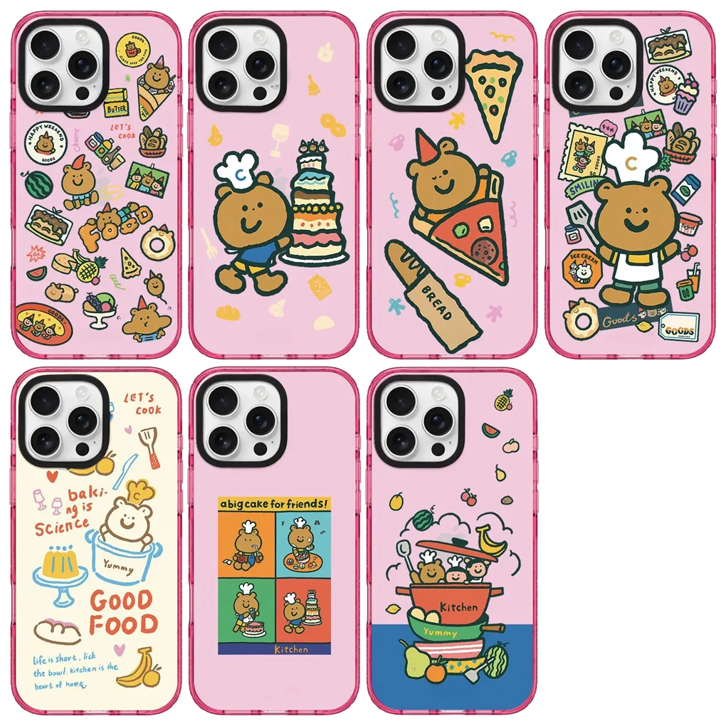 

Cartoon Kitchen Pink Star Glitter Imprinted Letters Protective MagSafe Case for IPhone 13 14 15 16 Pro Max