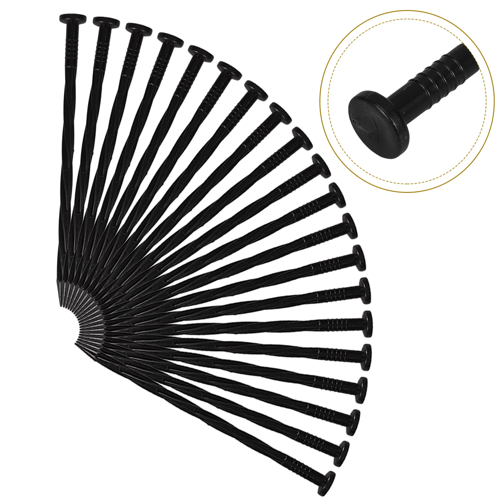 

30 Pcs Plastic Floor Piles Yard Stakes Landscape with Gasket Caps Gardening Ground Nails Fasten Anchor