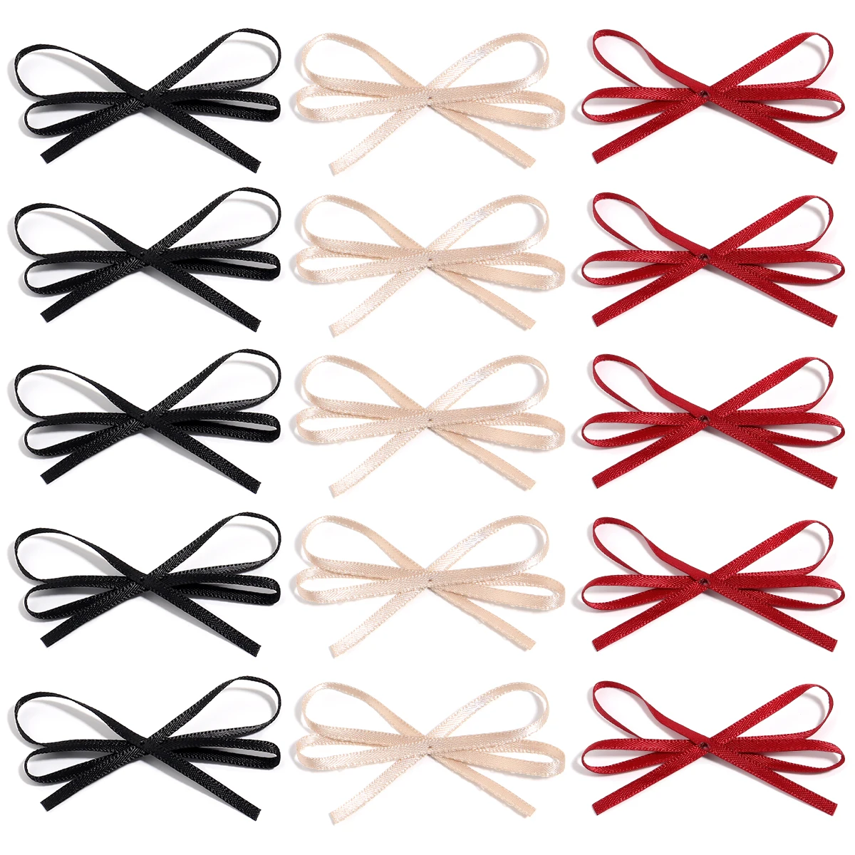 30Pcs 7x4cm Colourful Ribbon Bow Polyester Satin Bows For DIY Sewing Crafts Clothes Headwear Accessories Party Wedding Decora
