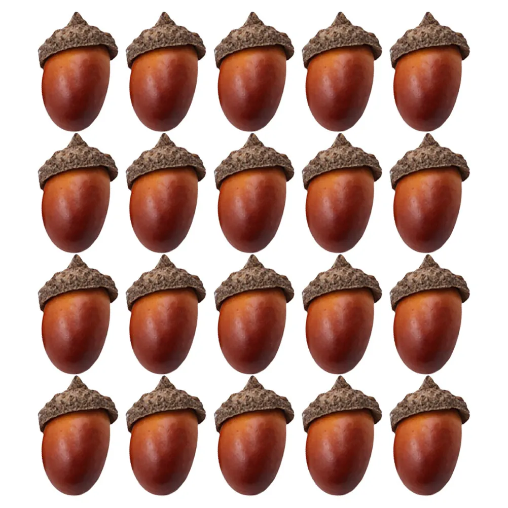 40Pcs Artificial Acorn Ornaments Realistic Simulation Acorn Decoration for Christmas Wedding Party DIY Crafts Photo Props