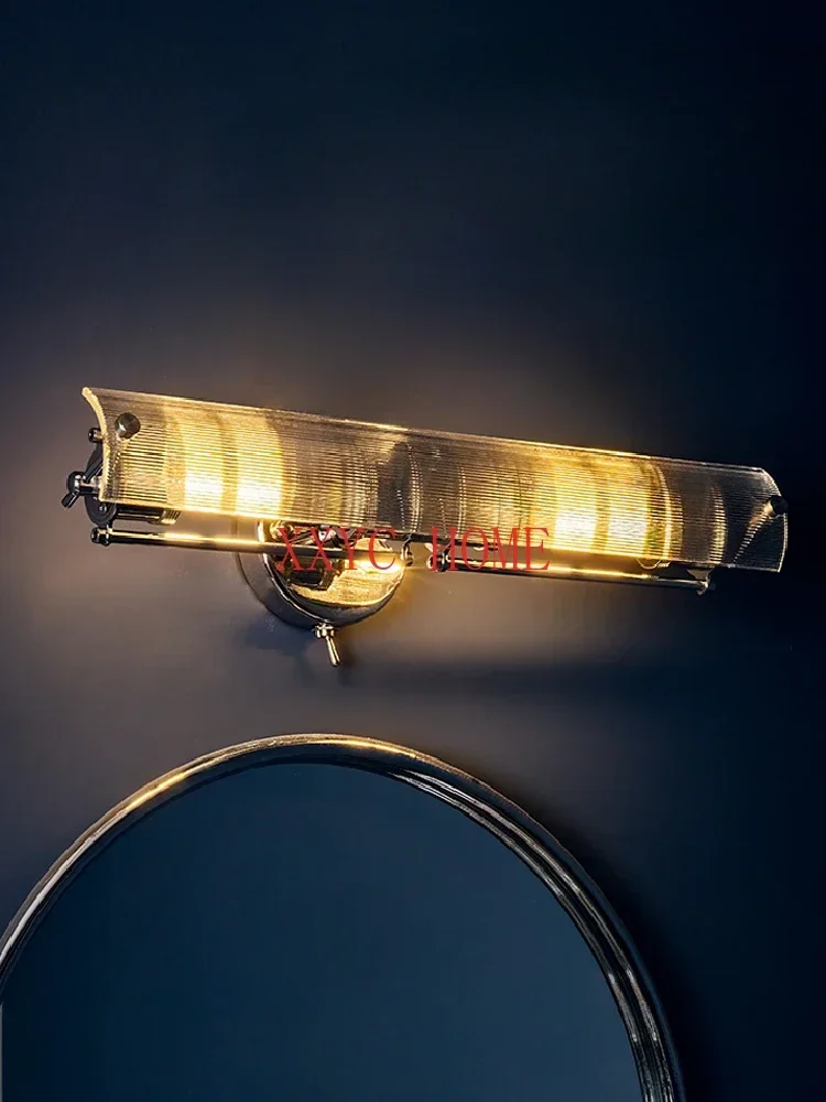 Lámpara de pared de doble cabeza con atmósfera ajustable con pantalla de cristal