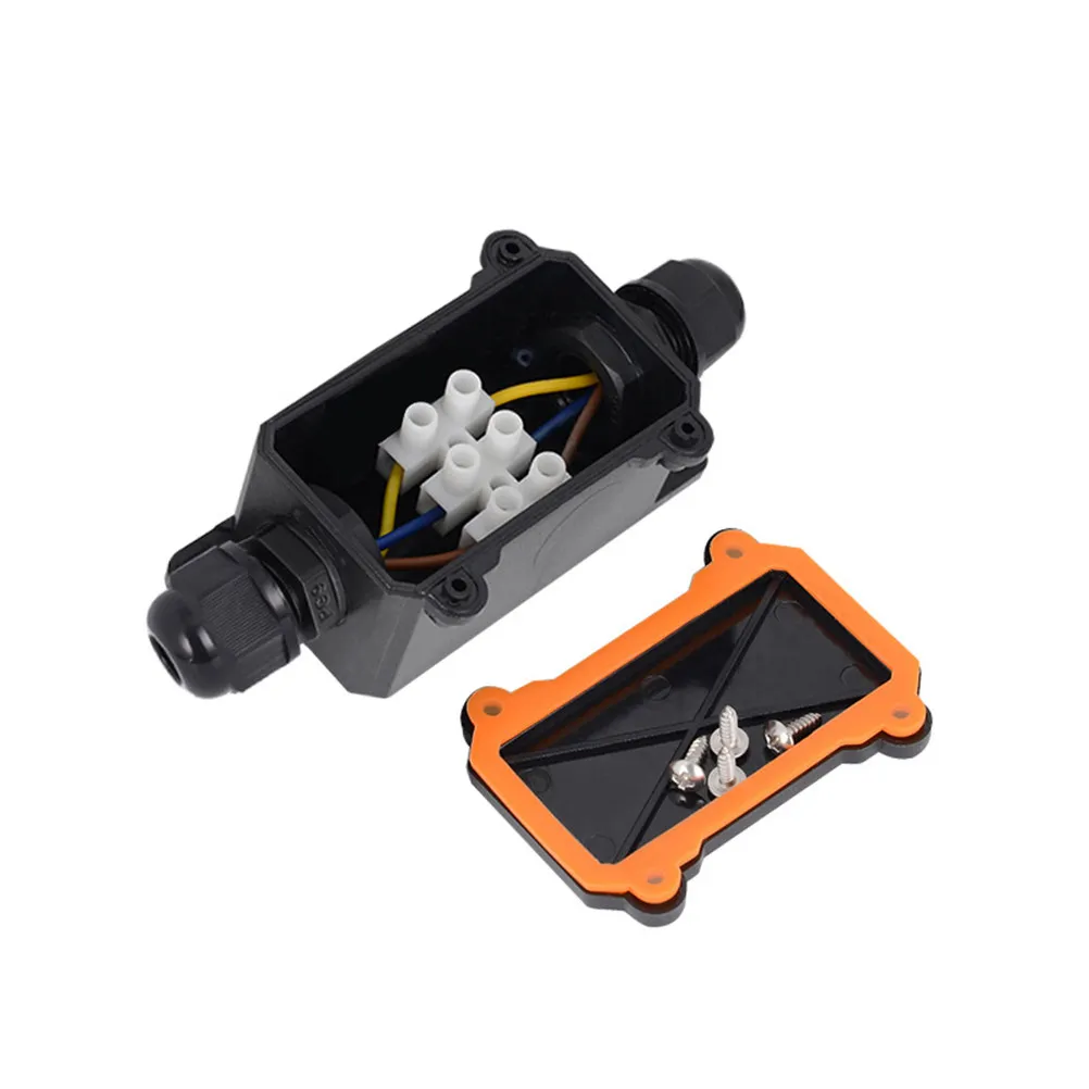 2 Way IP68 Waterproof Junction Box for Low High Voltage Garden Lighting Cable Wire Connector Pc Uv Protection Sealed