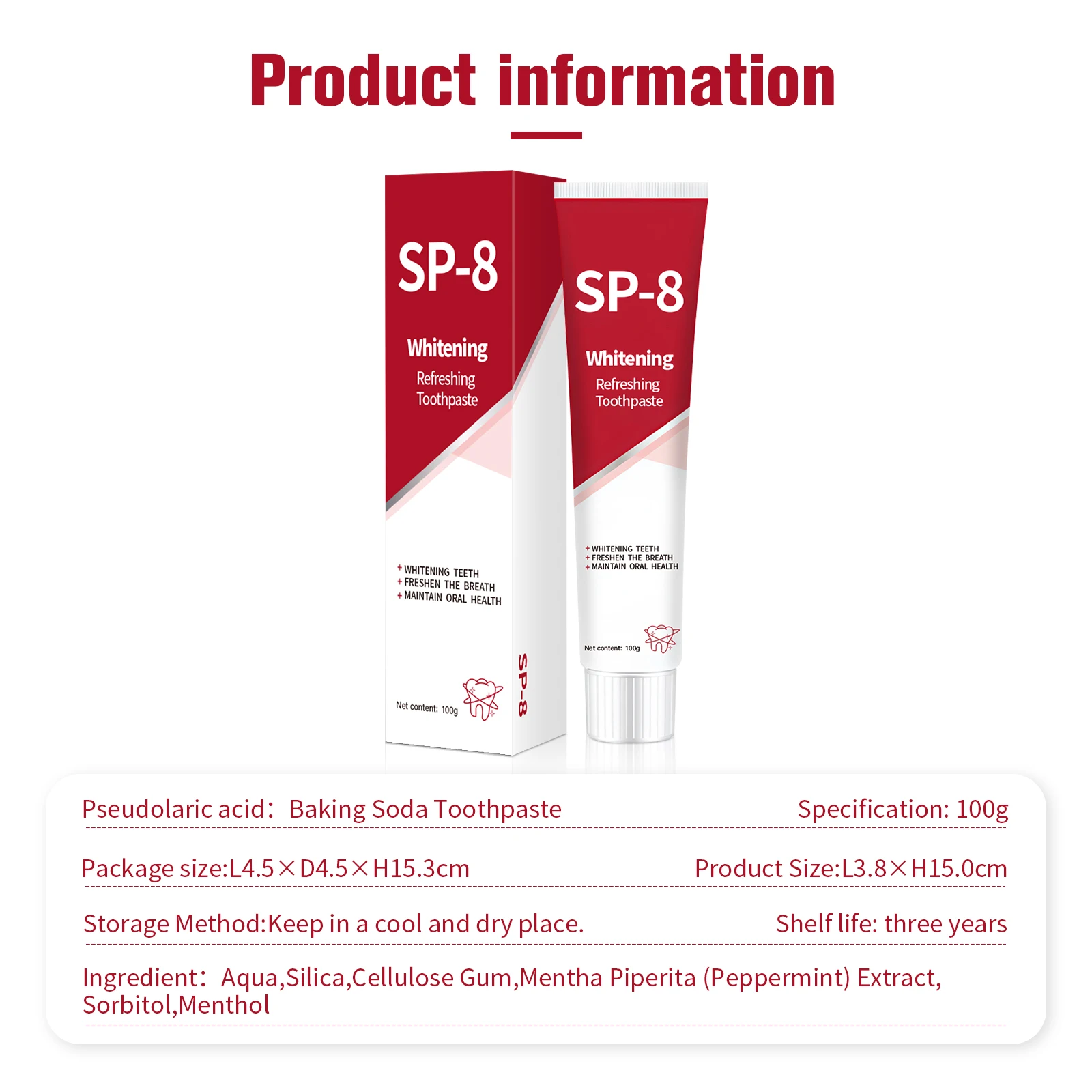 SP-6 Probiotic Whitening Stain Improves Yellow Teeth Probiotic Removal Toothpaste Freshens Breath 1/3/5Pcs Toothpaste Fresh Care