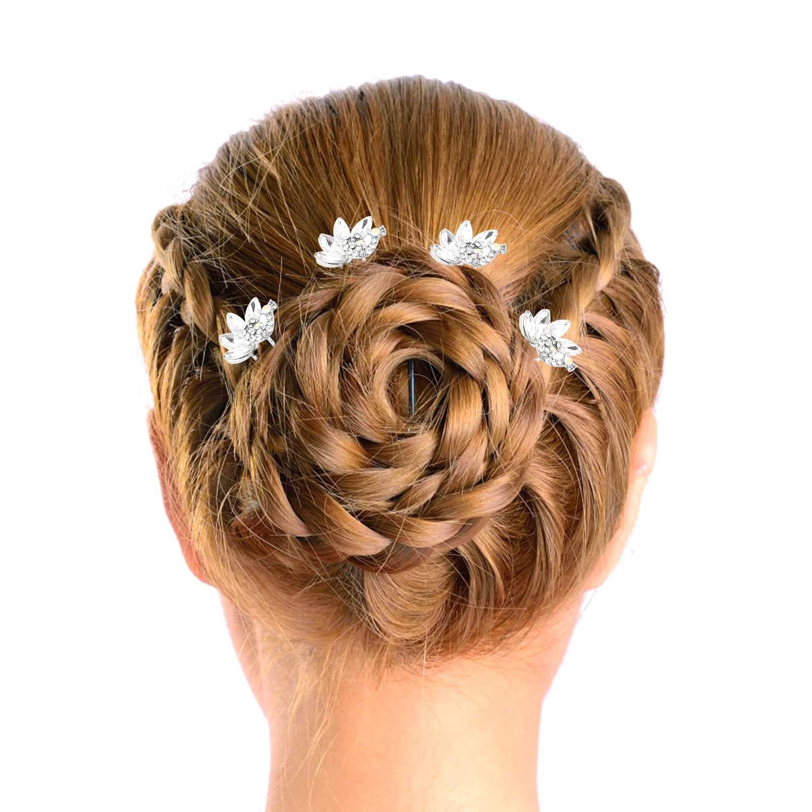 

4 шт., заколки для волос, фиолетовые свадебные аксессуары для волос для невесты, аксессуары для свадебной подружки невесты, U-образный зажим для волос для торжественных случаев