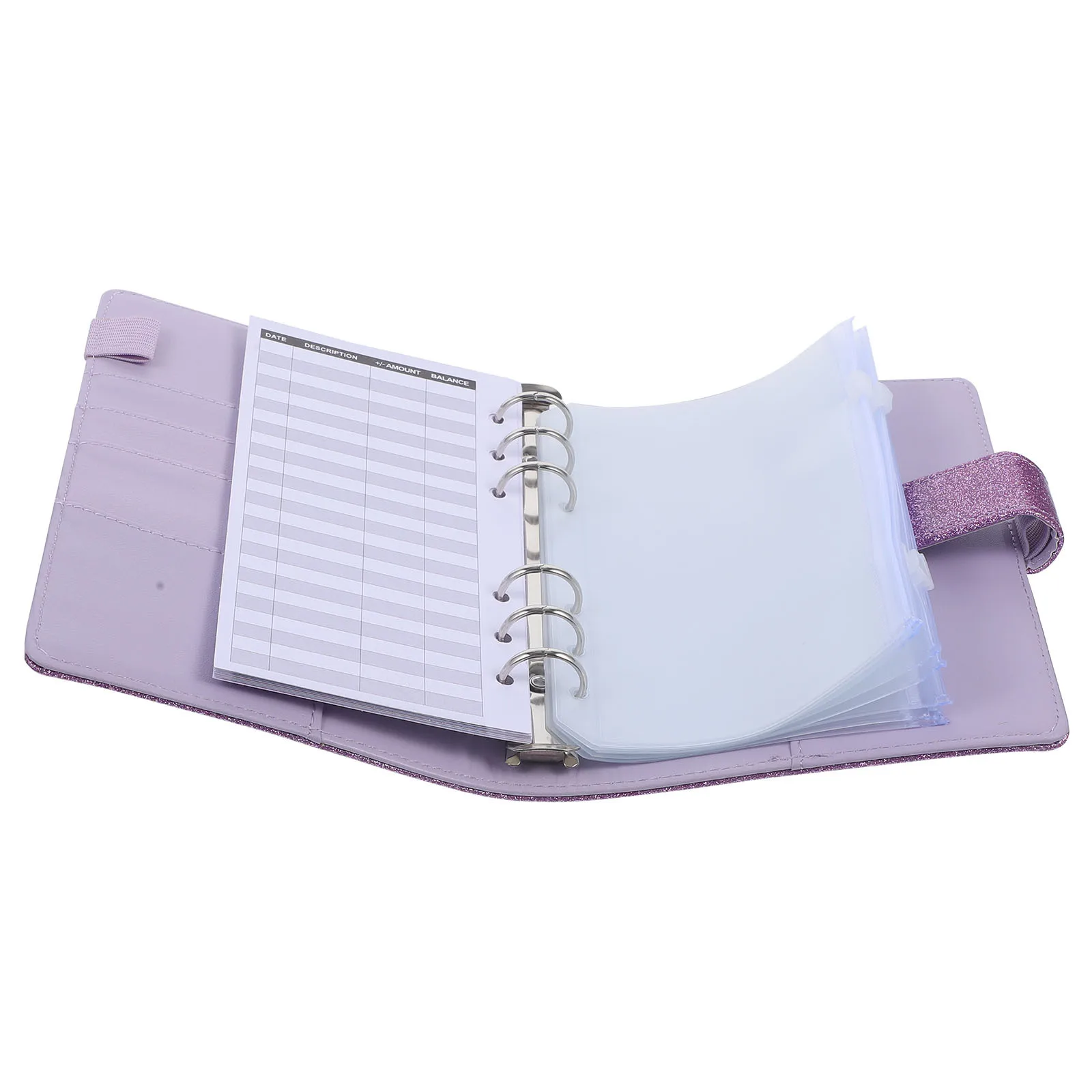 1 set di agenda per libri di budget con buste per contanti, custodia impermeabile in PVC per carte d'identità, carte da visita di credito