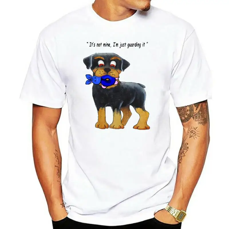 Camiseta de cachorro Rottweiler Camiseta clásica de manga corta con cuello redondo para hombre, disponible en varios tamaños y colores
