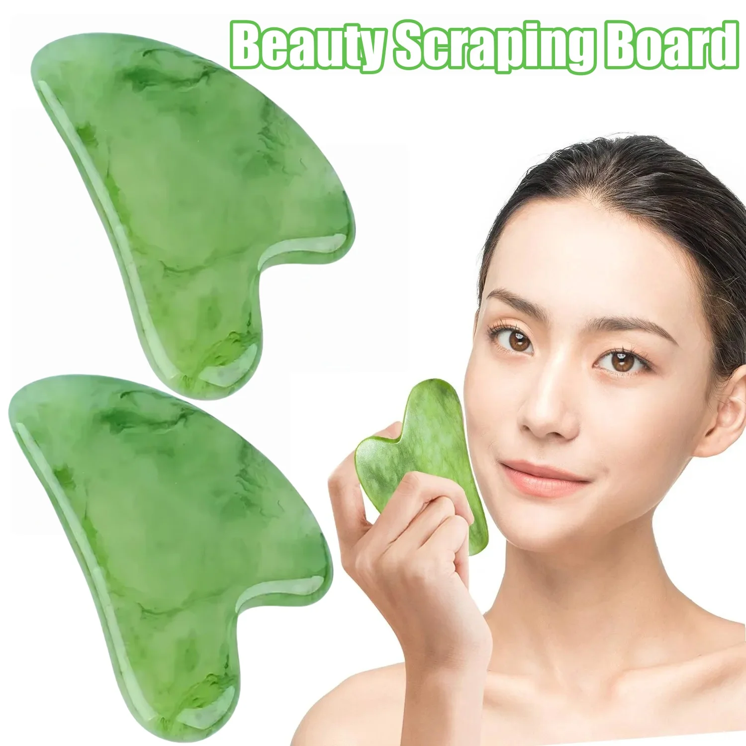 새로운 천연 옥 돌 Gua Sha 마사지 보드 로즈 쿼츠 Guasha 플레이트 옥 페이스 마사지 스크레이퍼 도구 얼굴 목 뒤로 바디
