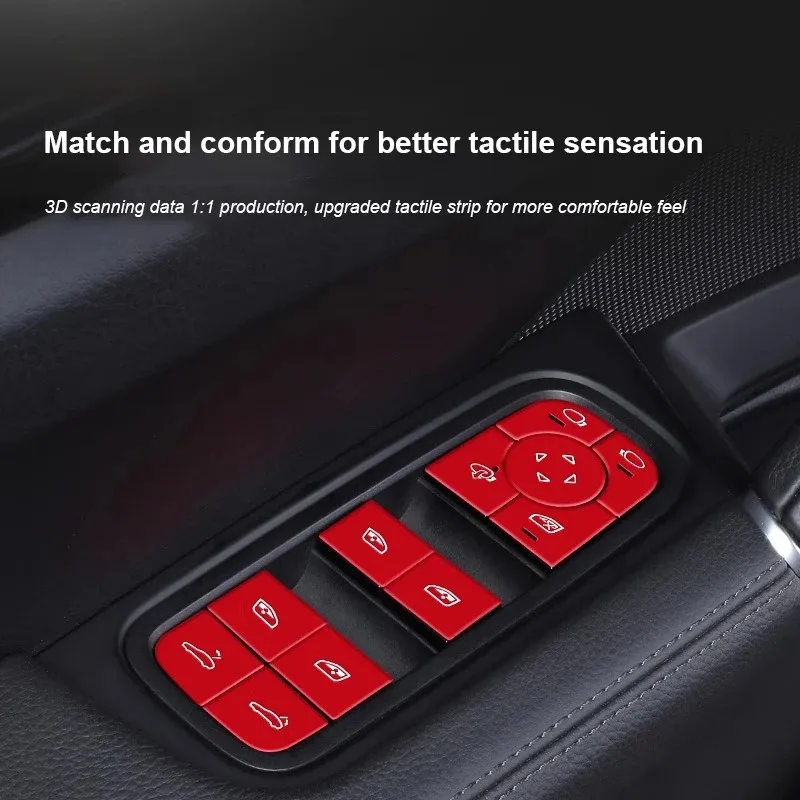 For Porsche Cayenne Paramera 2018 Macan Car Door Lock And Window Up Button Decorative Sticker Interior Modification Accessories