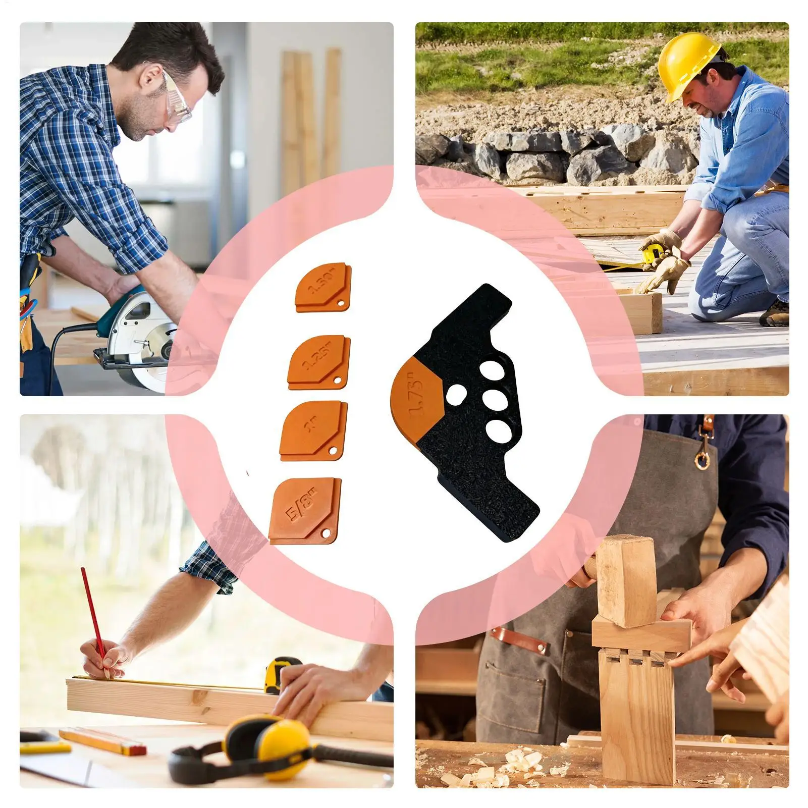 

Radius Jig Router Templates High Hardness 5 Pieces Auxiliary Tool Woodworking Round Corner Radius Templates For Furniture Making