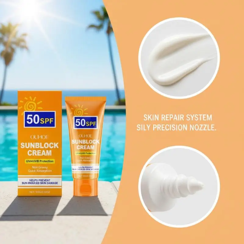 

SPF50 Sunblock Lotion Whitening Moisturizer Oil Control Long Lasting Waterproof for Beach Sports Travel Protection