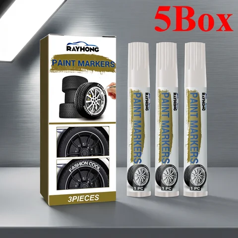 Stylo de marquage huileux pour pneus de roue de voiture, blanc, étanche, stylo de peinture pour pneus en caoutchouc, Cd, marqueur de peinture Permanent en métal, Graffiti de retouche