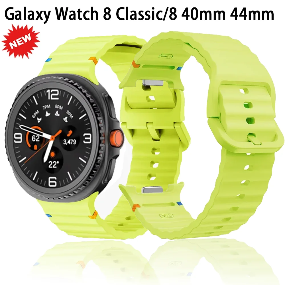 Silicone Strap for Samsung Galaxy Watch 8 Classic 46mm Original Sport Bracelet Correa Samsung Galaxy Watch 8 40mm 44mm Wristband