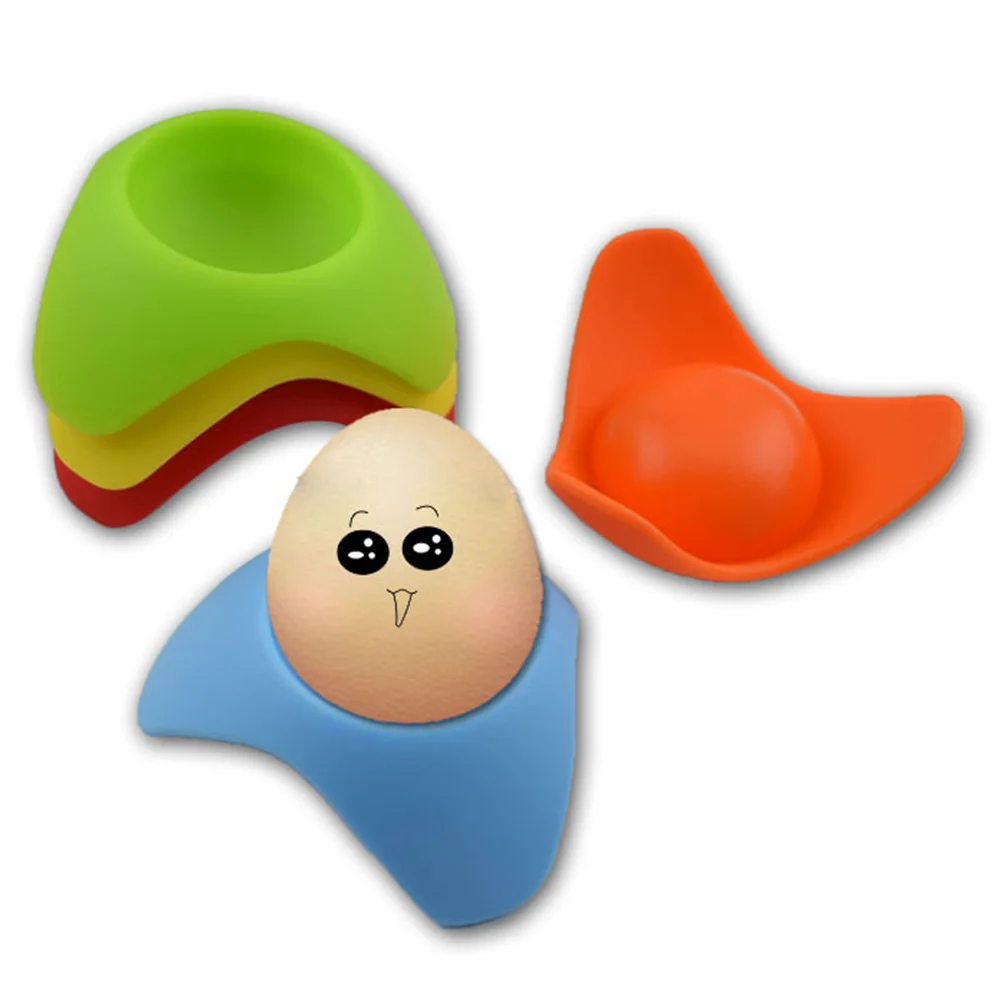 

6pcs Silicone Silicone Egg Holder Holder Boiled Egg Cups Mini Size Dishwasher Mixted Color For Kitchen Restaurant Use