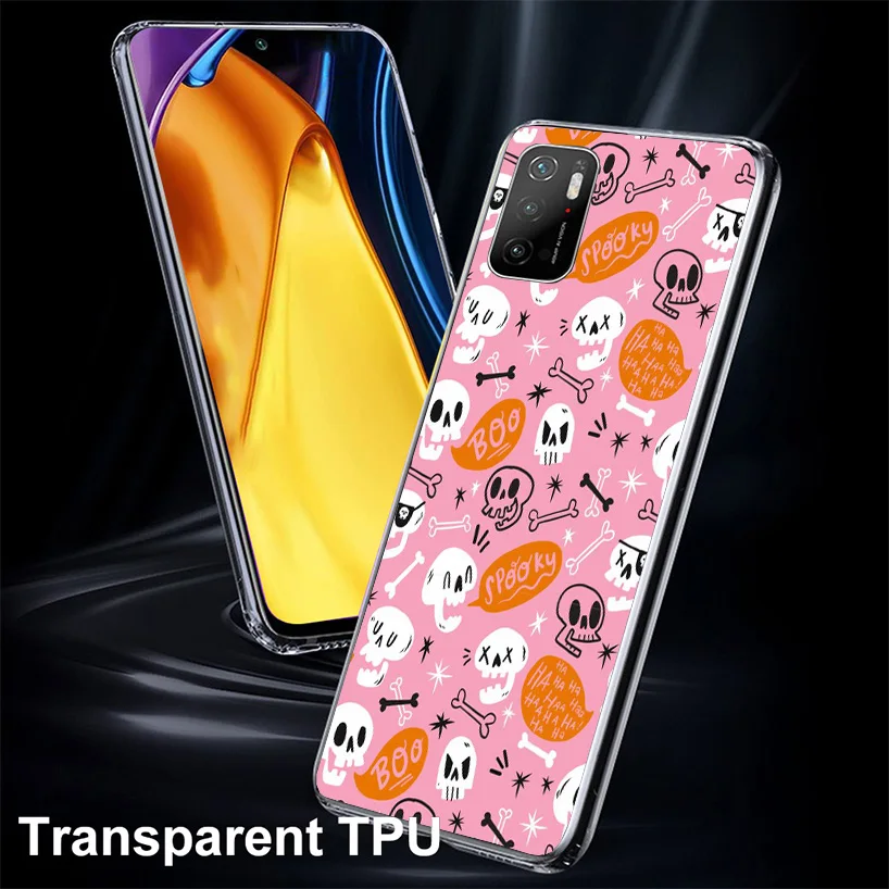 Pink Cat Skull Sorceress Witch Cover Phone Case For Xiaomi Poco X6 X5 X4 Nfc X3 Pro F6 F5 F4 Gt F3 F2 F1 M5S M4 M3 Soft Fundas S