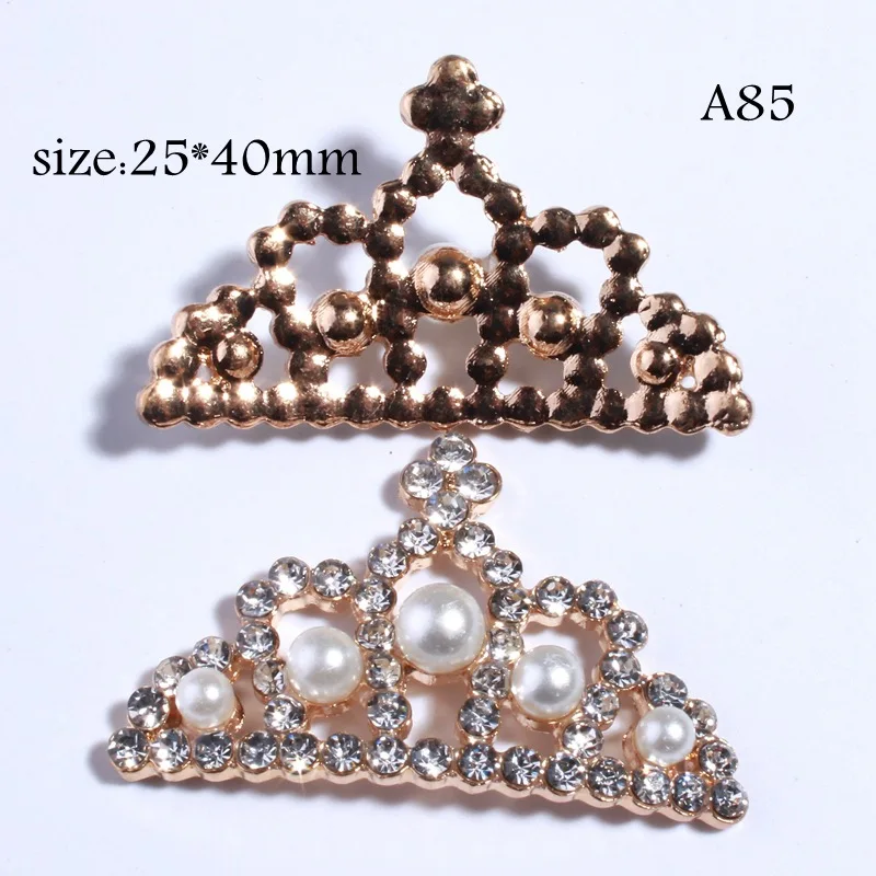 NEW 5Pcs Mixed Acrylic Rhinestone Crown Diy Buttons Bowknot Flower Embellishment Accessories Craft Supplies Decorative Button