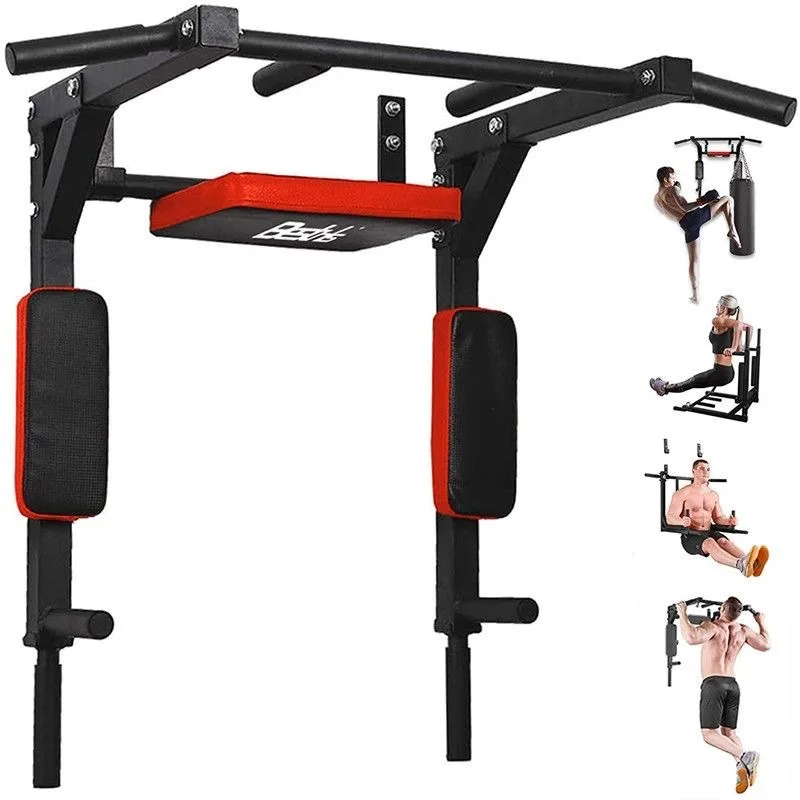 All-in-One Wall Mounted Dip Station Home Gym Pull Up Chin Up Bar