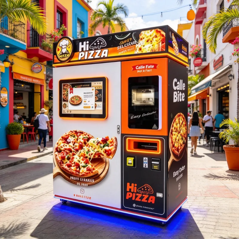 Pizza Vending Machine Fully Automatic Stainless Steel 24 7 Self Service Cloud Management Hot Food Equipment Customized